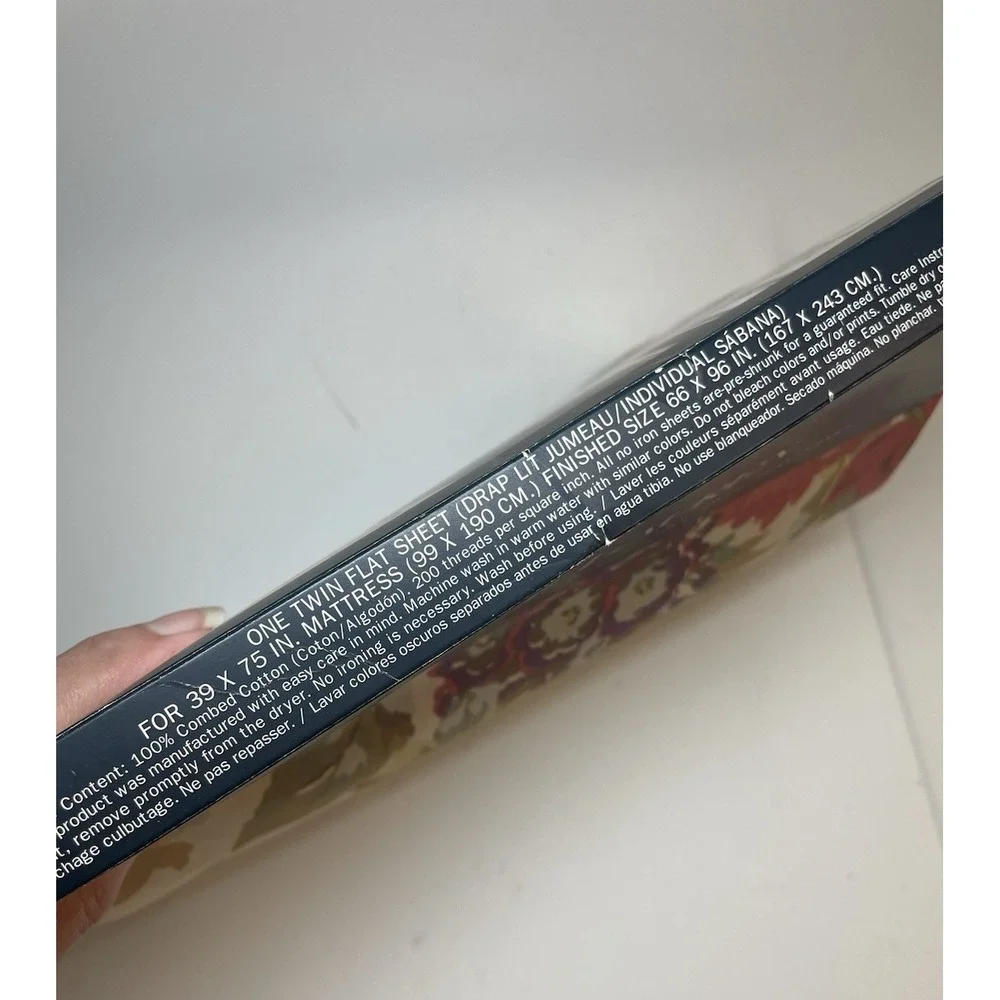New Vintage Ralph Lauren Kirsten TWIN Flat Bed Sheet Beige Floral New Old Stock